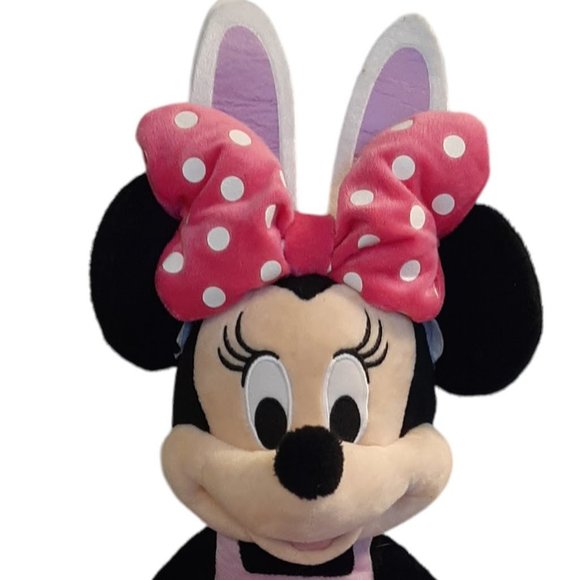 Disney Minnie Mouse Plush Bunny Ears Pink Floral Dress Stuffed Animal 12" - Picture 2 of 7
